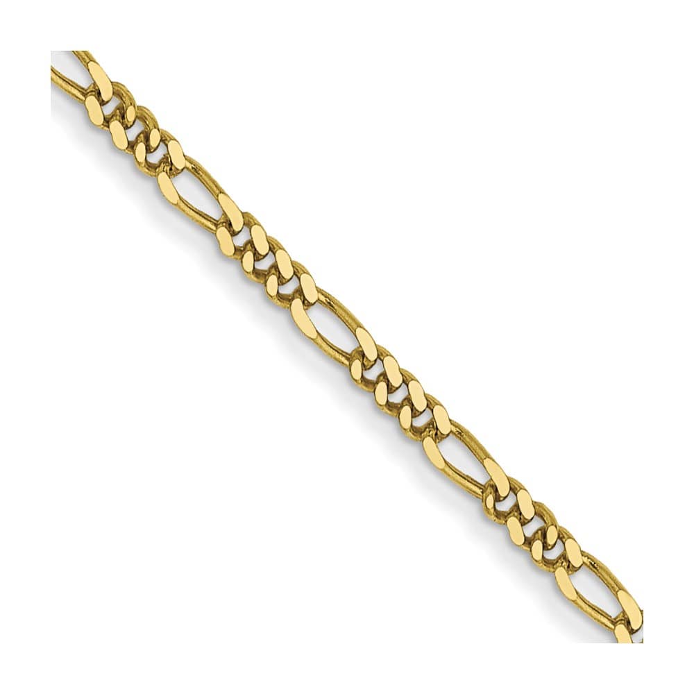 10K Yellow Gold 1.25mm Flat Figaro Pendant Chain