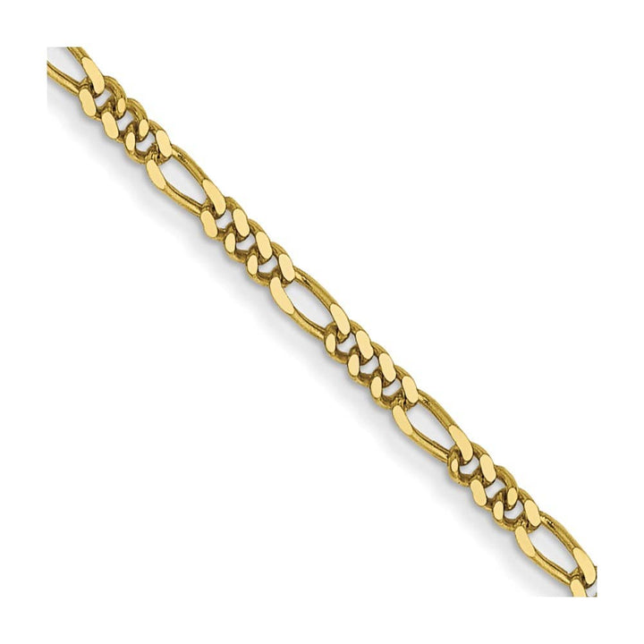10K Yellow Gold 1.25mm Flat Figaro Pendant Chain