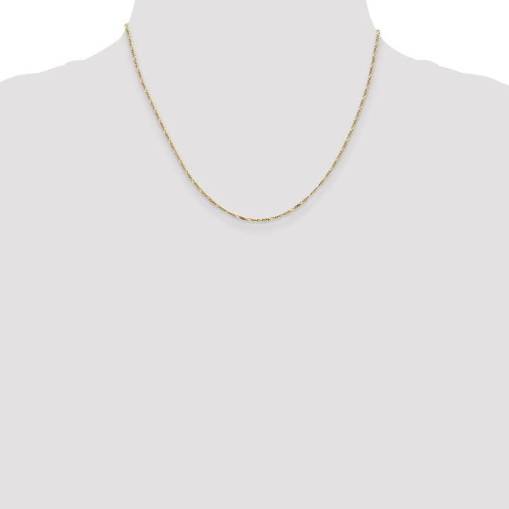 10K Yellow Gold 1.25mm Flat Figaro Pendant Chain Size 18