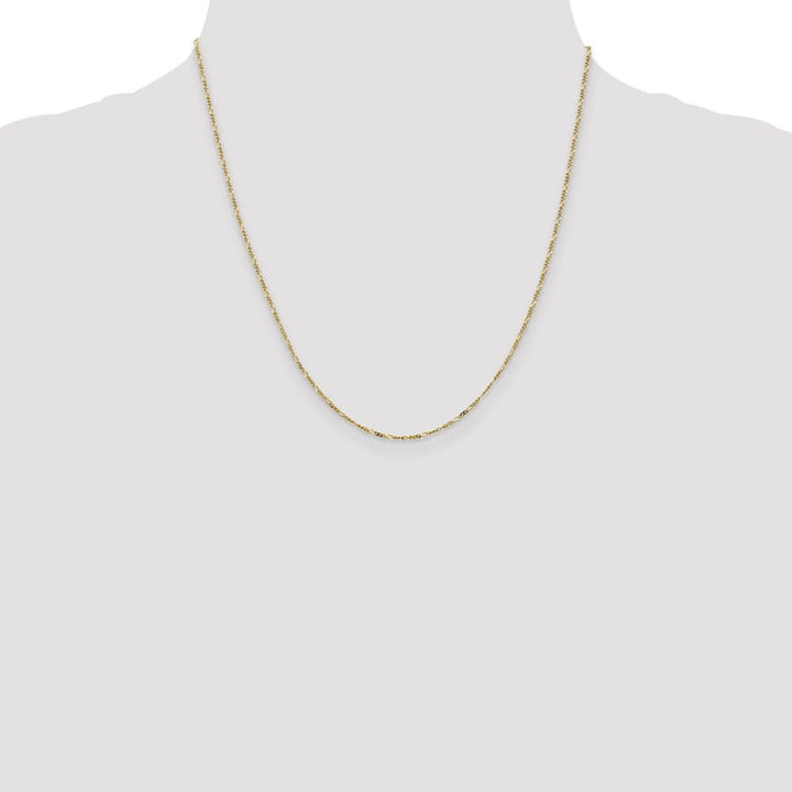10K Yellow Gold 1.25mm Flat Figaro Pendant Chain Size 20