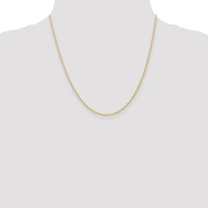 10K Yellow Gold 1.35mm Carded Cable Rope Chain Size 20