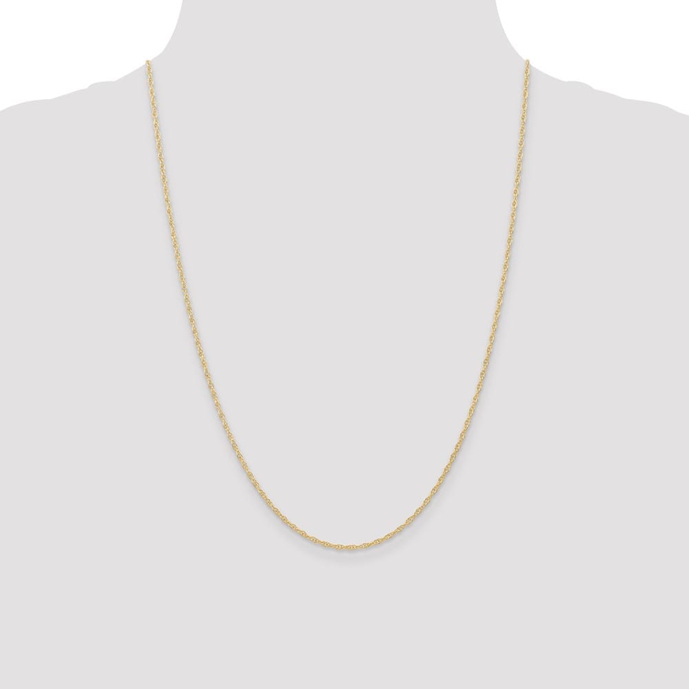 10K Yellow Gold 1.35mm Carded Cable Rope Chain Size 24