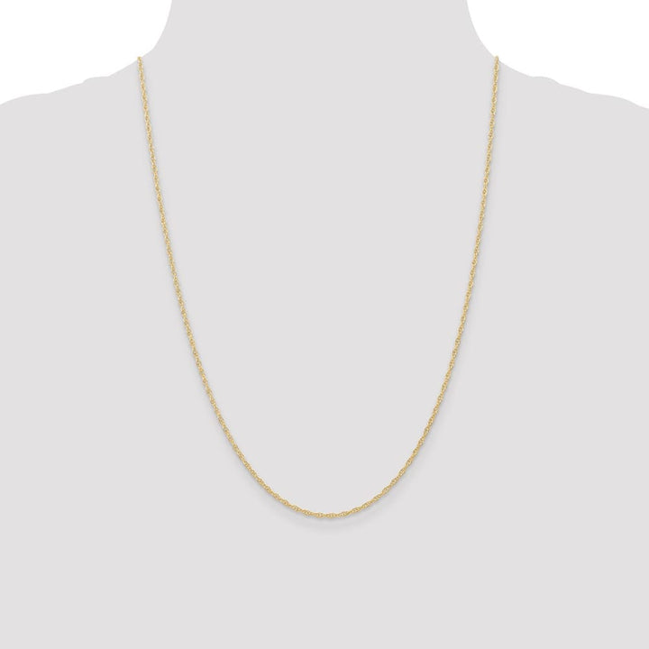 10K Yellow Gold 1.35mm Carded Cable Rope Chain Size 24
