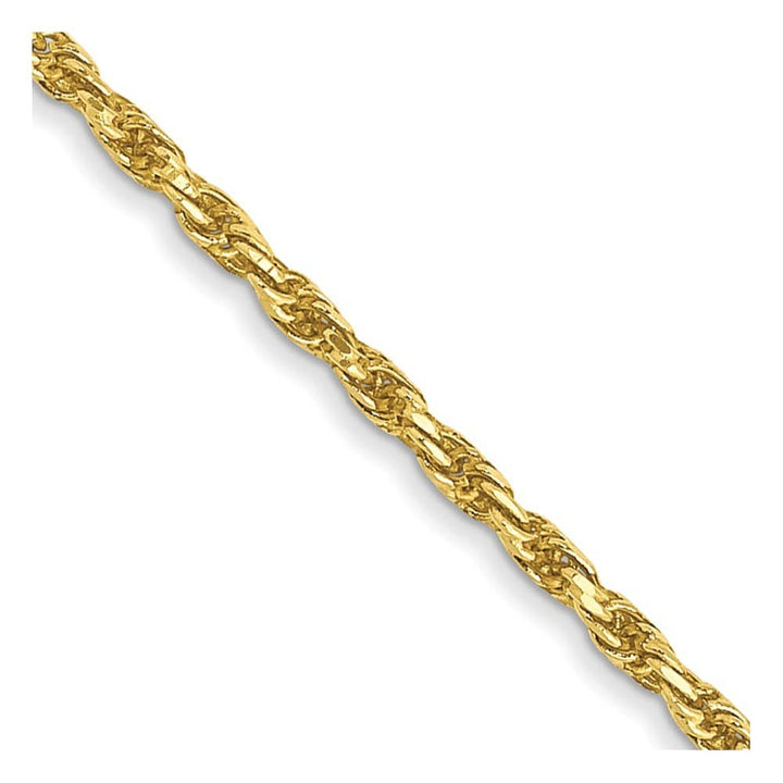 10K Yellow Gold 1.3mm D.C. Machine Made Rope Chain
