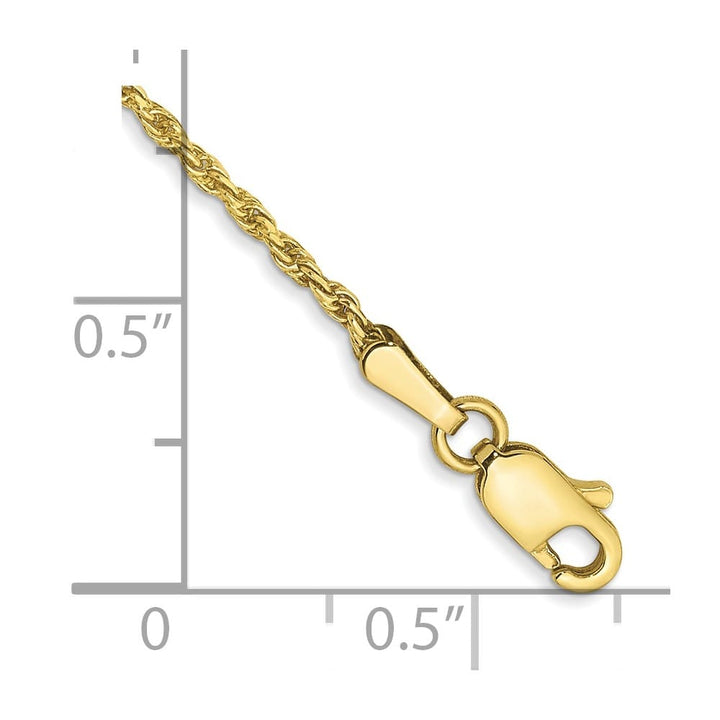 10K Yellow Gold 1.3mm D.C. Machine Made Rope Chain