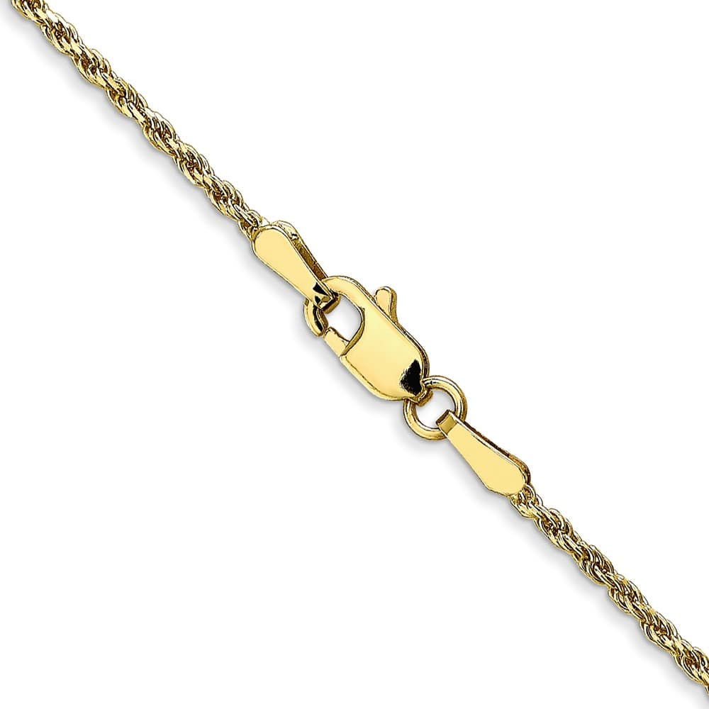 10K Yellow Gold 1.3mm D.C. Machine Made Rope Chain