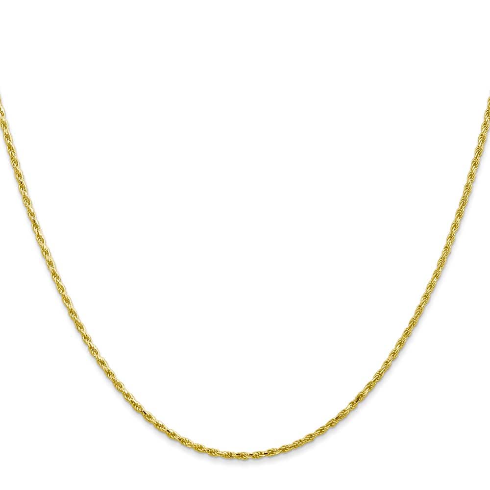10K Yellow Gold 1.3mm D.C. Machine Made Rope Chain