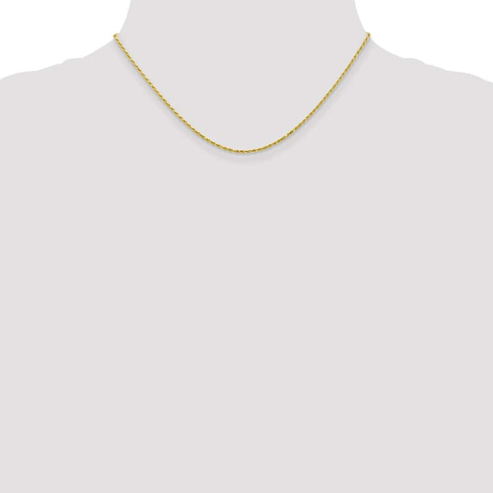 10K Yellow Gold 1.3mm D.C. Machine Made Rope Chain Size 16
