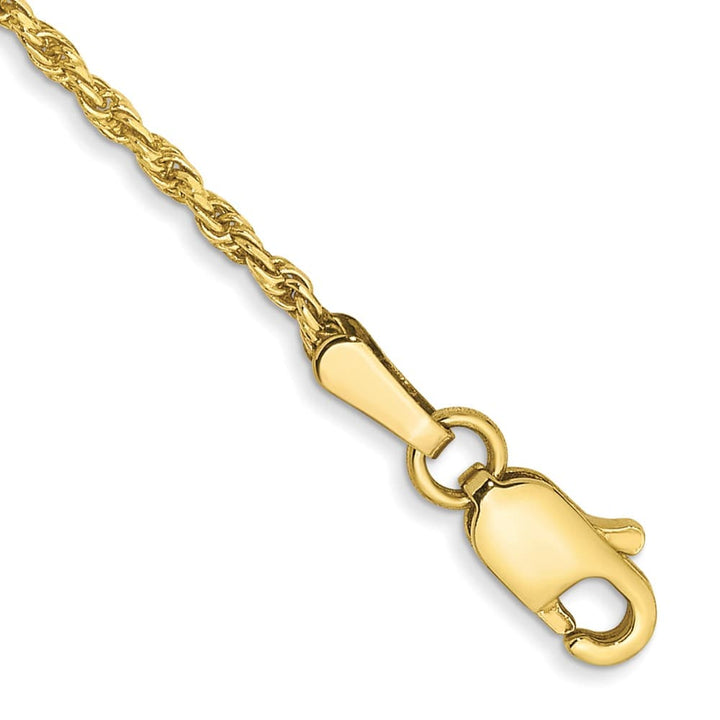 10K Yellow Gold 1.3mm D.C. Machine Made Rope Chain Size 7