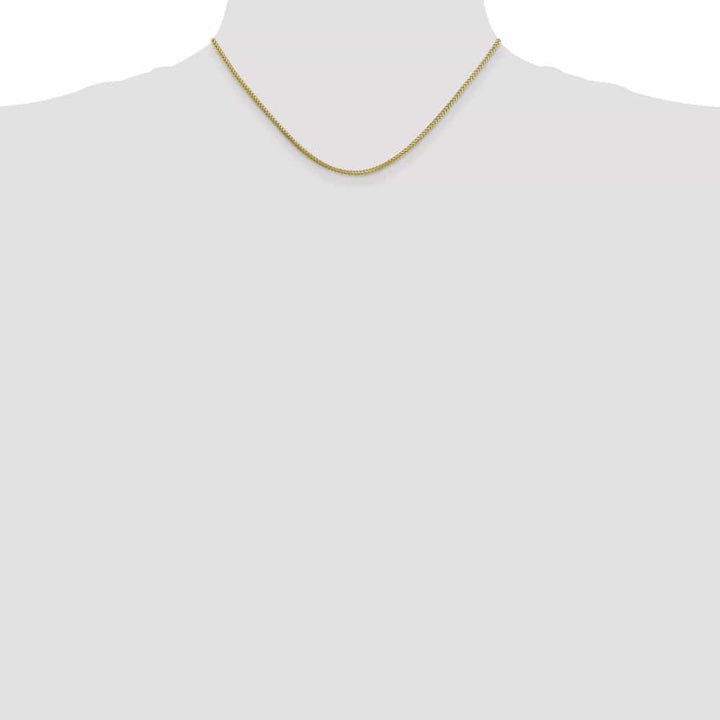 10K Yellow Gold 1.3mm Franco Chain Size 16