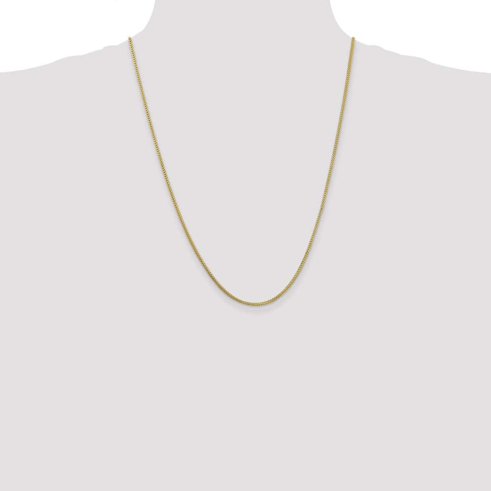 10K Yellow Gold 1.3mm Franco Chain Size 24