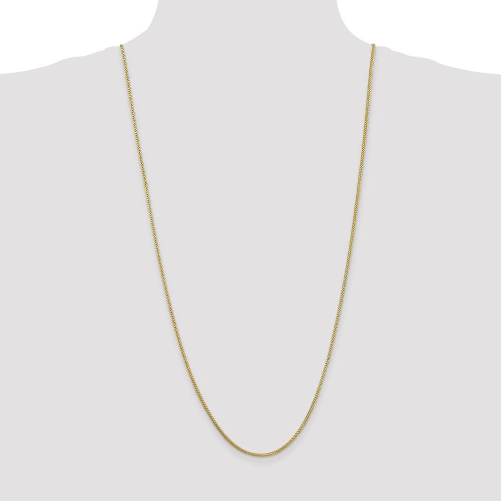 10K Yellow Gold 1.3mm Franco Chain Size 30