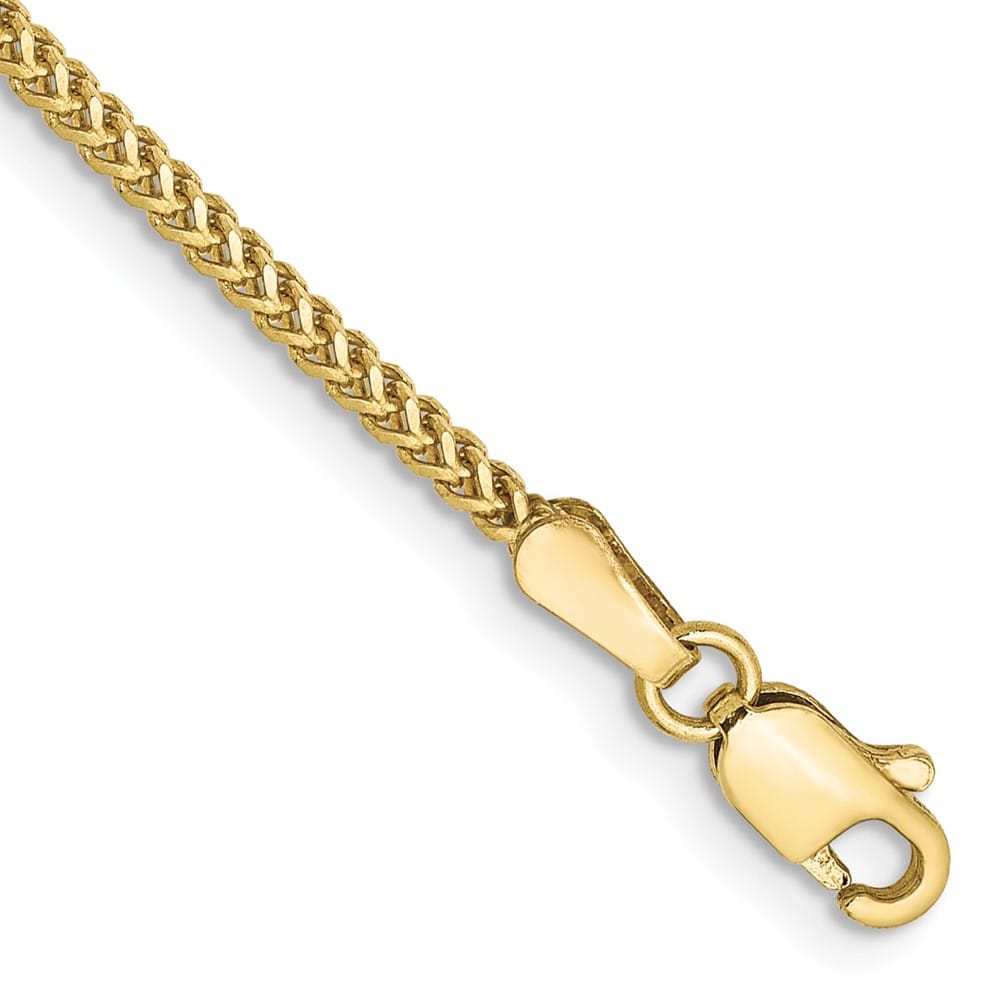 10K Yellow Gold 1.3mm Franco Chain Size 7