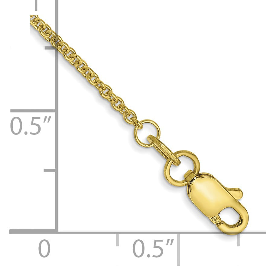 10K Yellow Gold 1.4 mm Cable Anklet