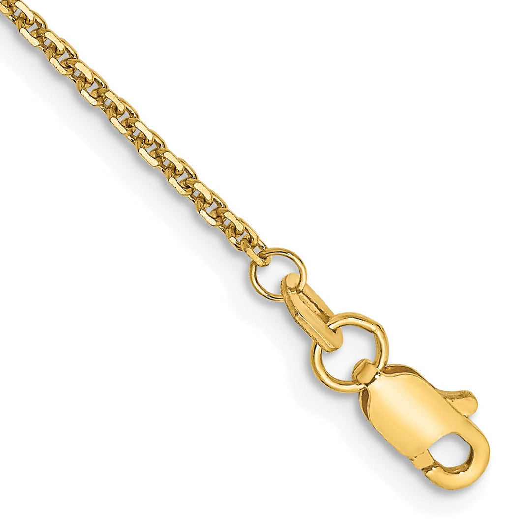 10K Yellow Gold 1.45 mm D.C. Cable Anklet
