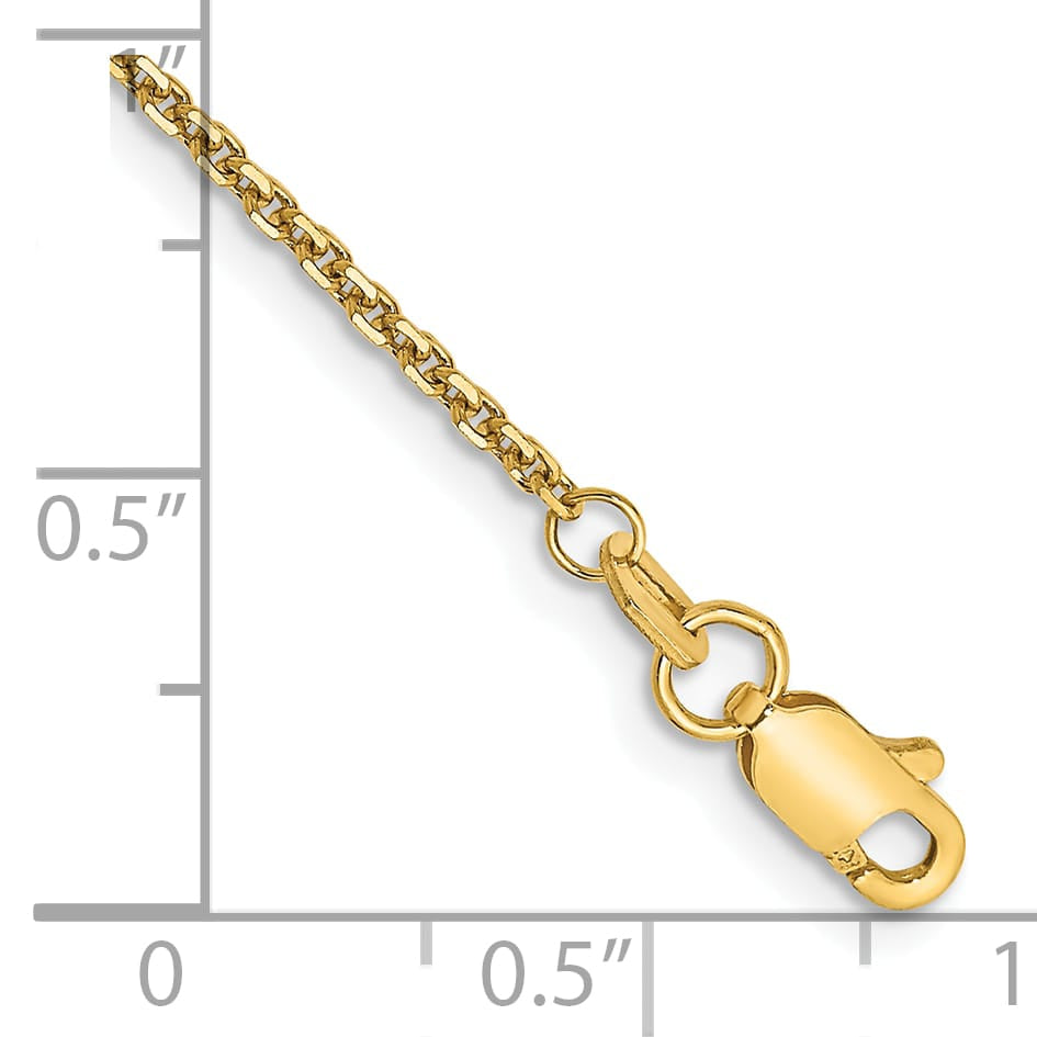 10K Yellow Gold 1.45 mm D.C. Cable Anklet