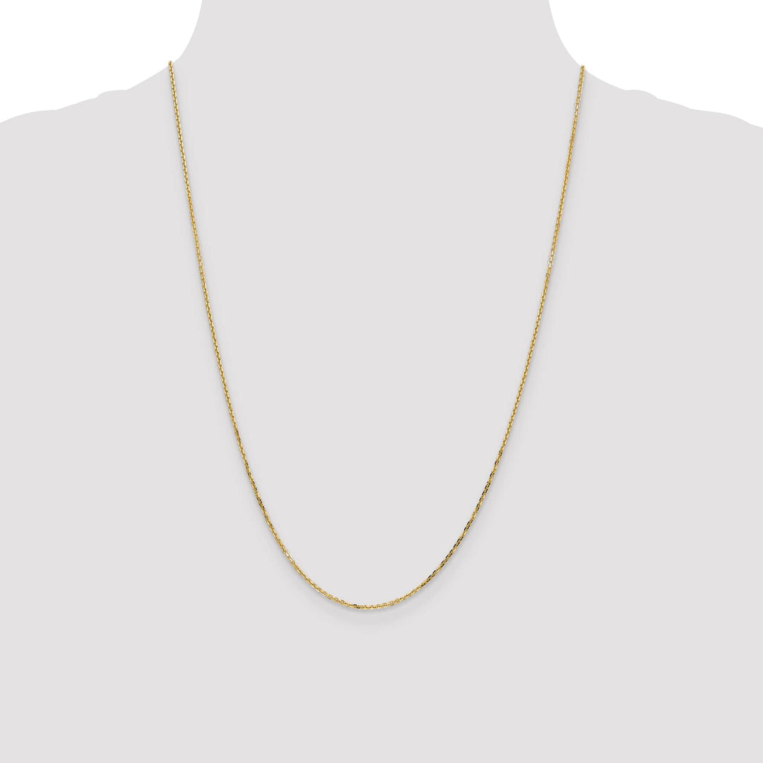 10K Yellow Gold 1.4mm D.C. Round Open Link Cable Chain