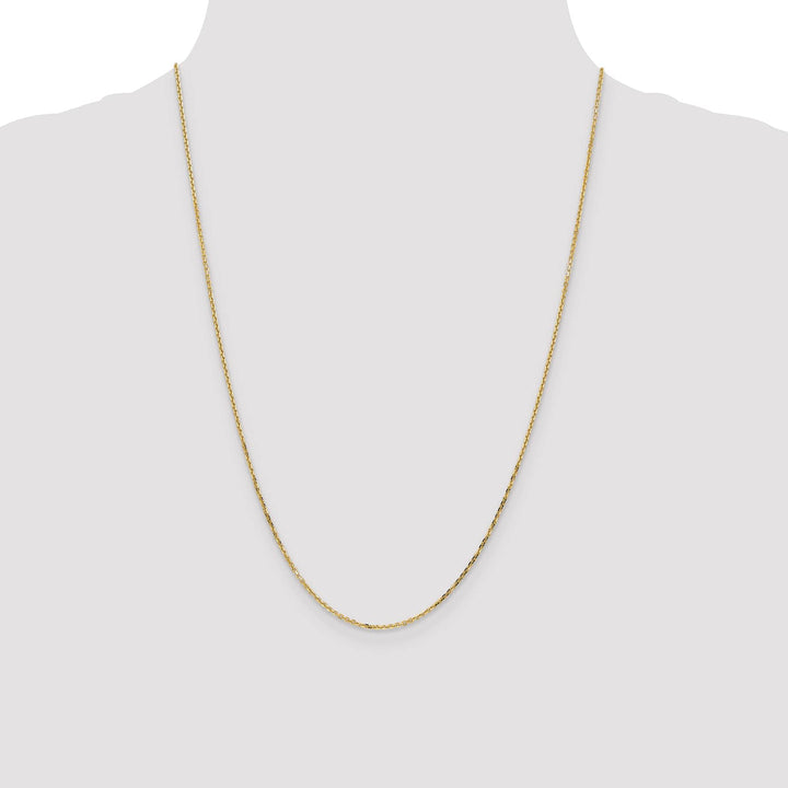10K Yellow Gold 1.4mm D.C. Round Open Link Cable Chain