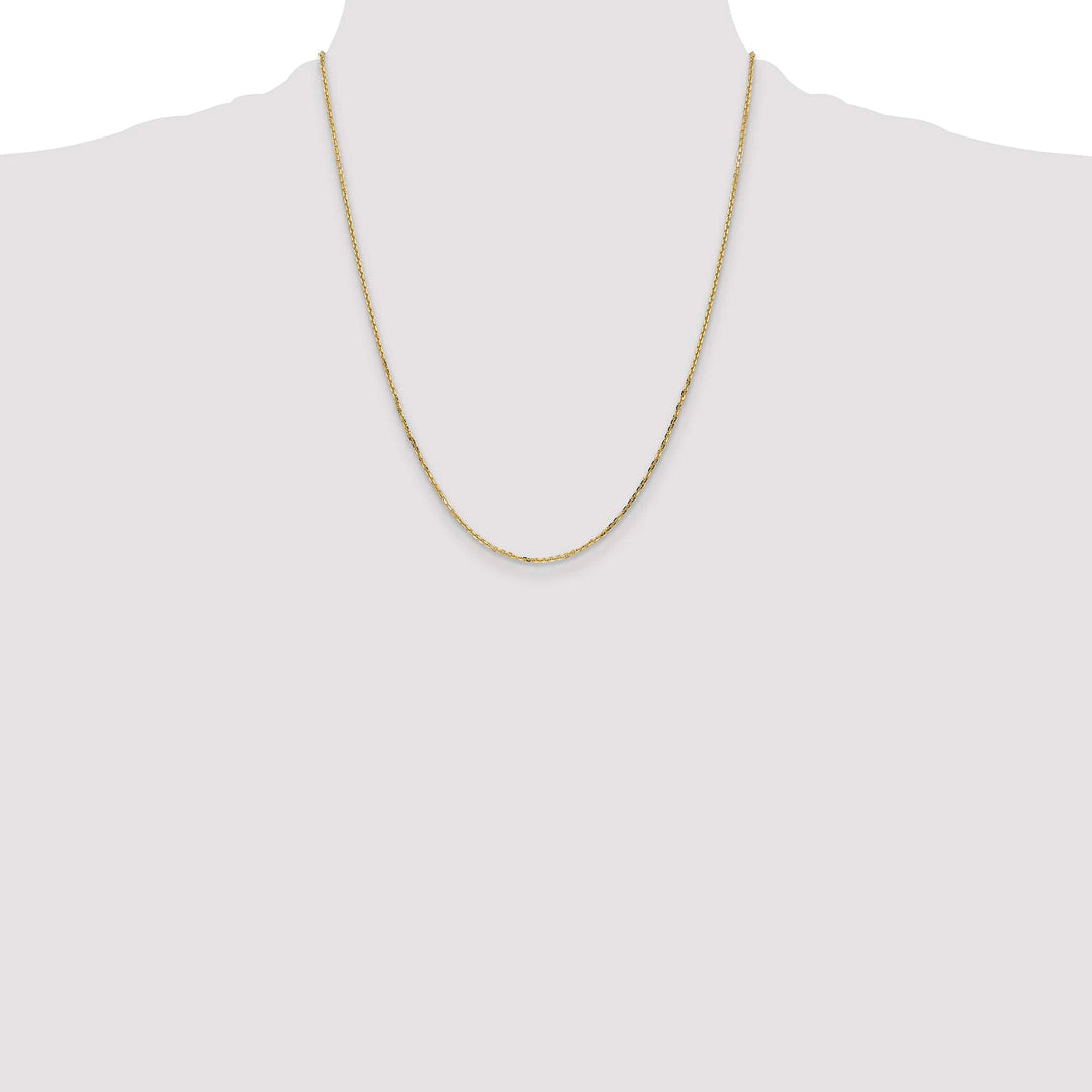 10K Yellow Gold 1.4mm D.C. Round Open Link Cable Chain