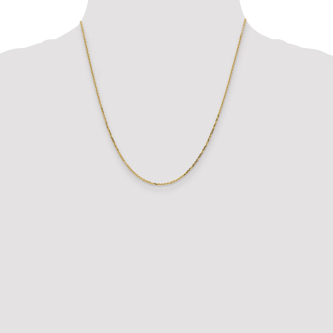 10K Yellow Gold 1.4mm D.C. Round Open Link Cable Chain