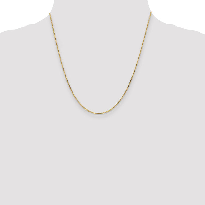 10K Yellow Gold 1.4mm D.C. Round Open Link Cable Chain