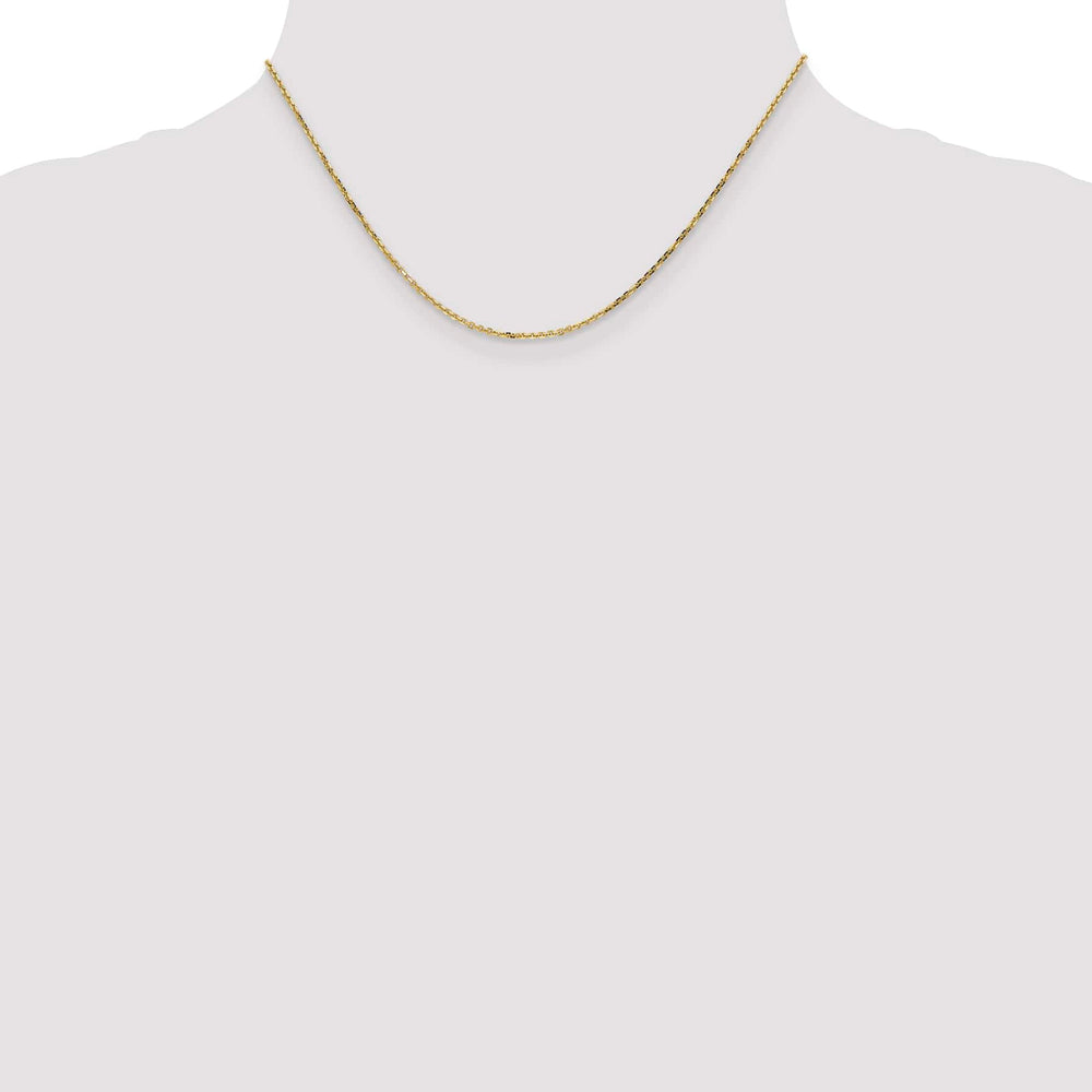 10K Yellow Gold 1.4mm D.C. Round Open Link Cable Chain