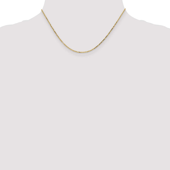 10K Yellow Gold 1.4mm D.C. Round Open Link Cable Chain