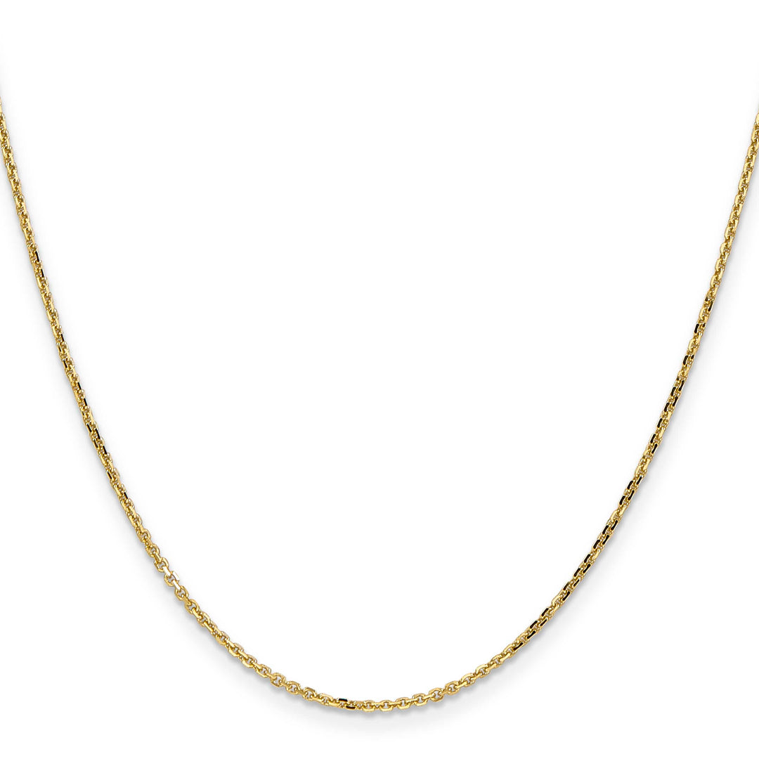 10K Yellow Gold 1.4mm D.C. Round Open Link Cable Chain
