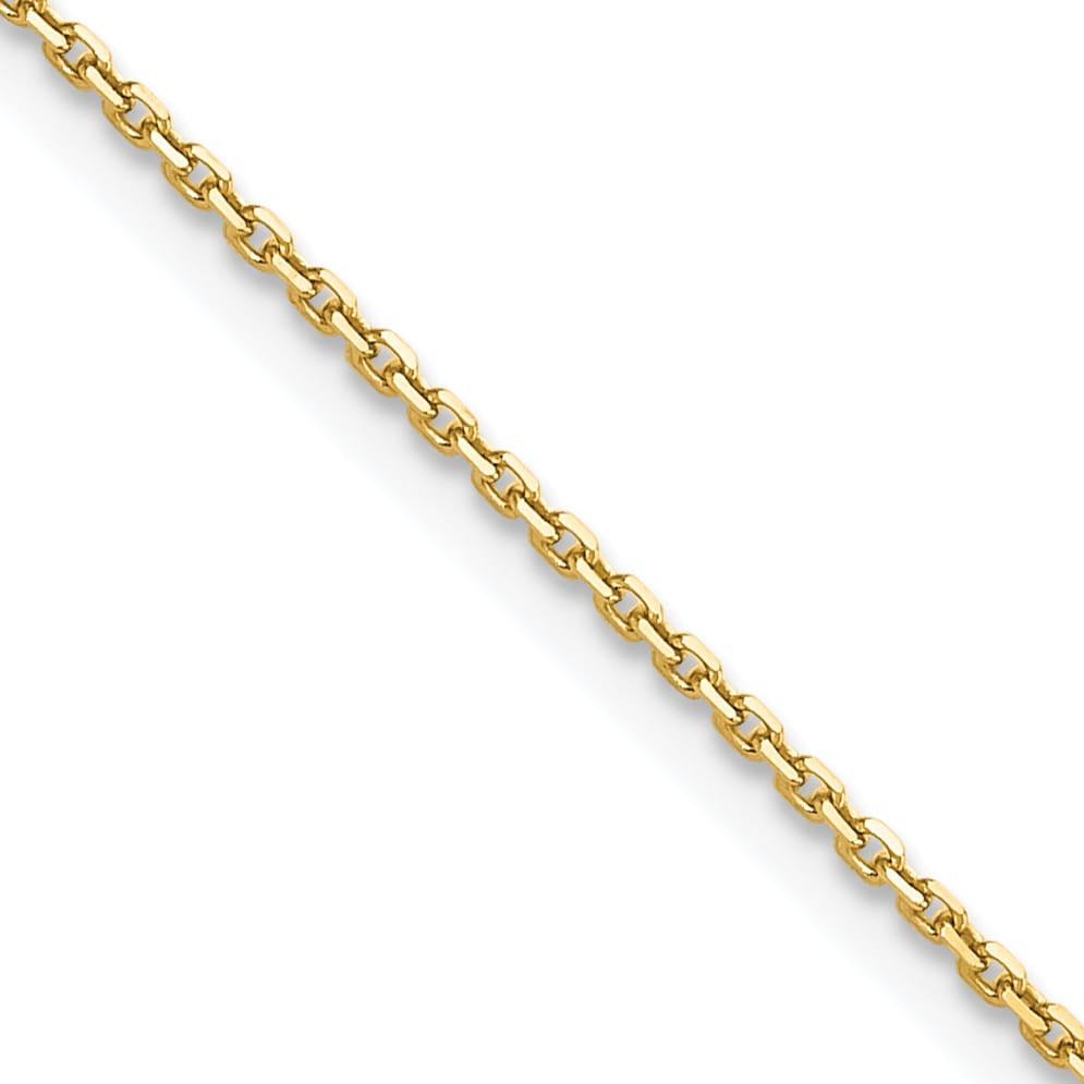 10K Yellow Gold 1.4mm D.C. Round Open Link Cable Chain