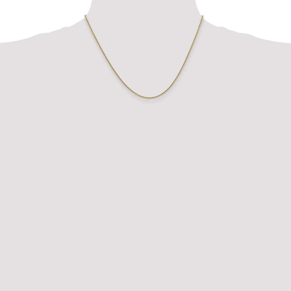 10K Yellow Gold 1.4mm Round Open Link Cable Chain Size 18