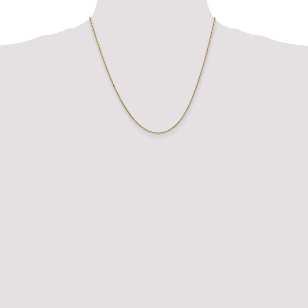 10K Yellow Gold 1.4mm Round Open Link Cable Chain Size 20