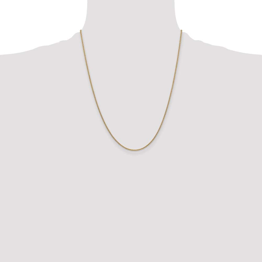 10K Yellow Gold 1.4mm Round Open Link Cable Chain Size 22