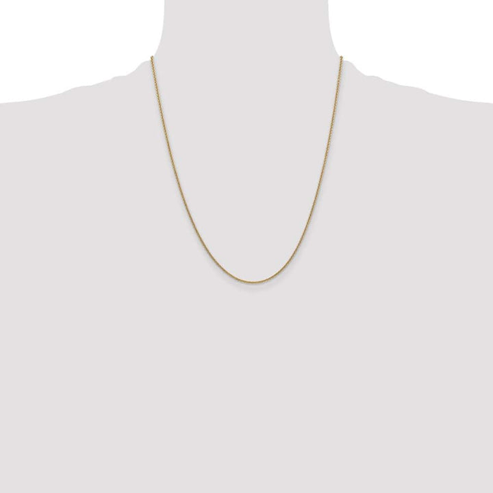 10K Yellow Gold 1.4mm Round Open Link Cable Chain Size 22