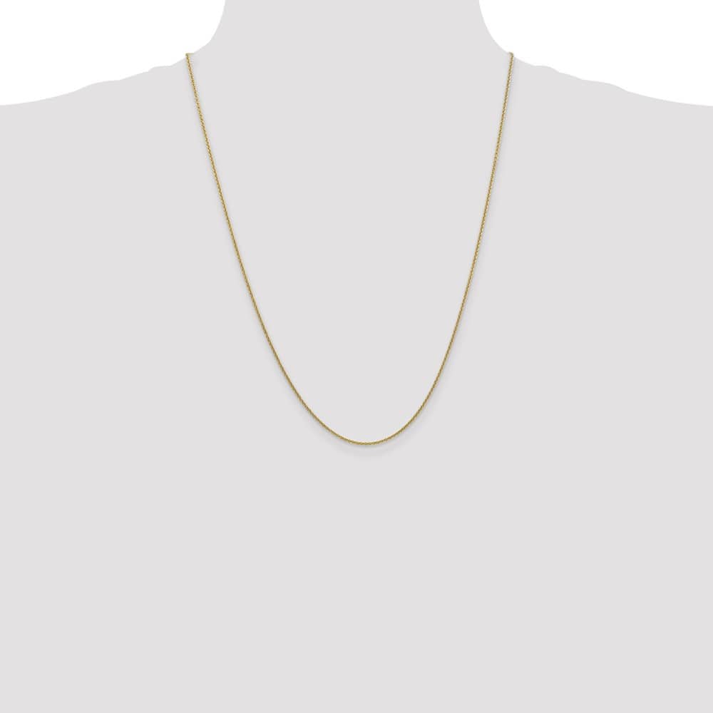 10K Yellow Gold 1.4mm Round Open Link Cable Chain Size 24