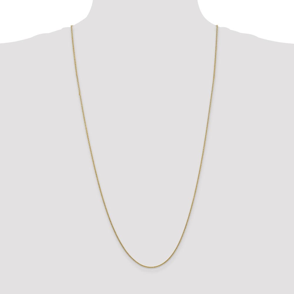 10K Yellow Gold 1.4mm Round Open Link Cable Chain Size 30