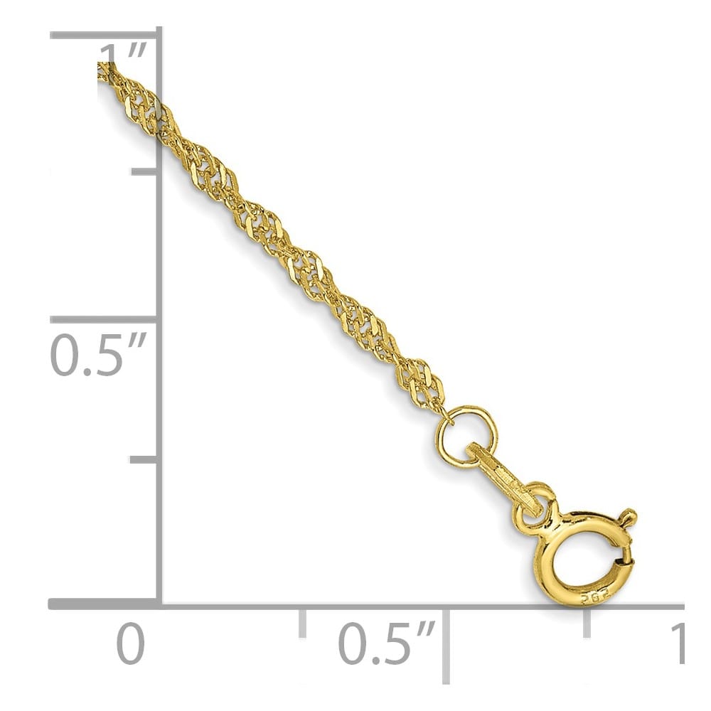 10K Yellow Gold 1.4mm Singapore Chain