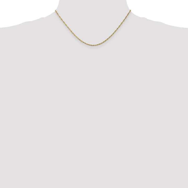 10K Yellow Gold 1.4mm Singapore Chain Size 16