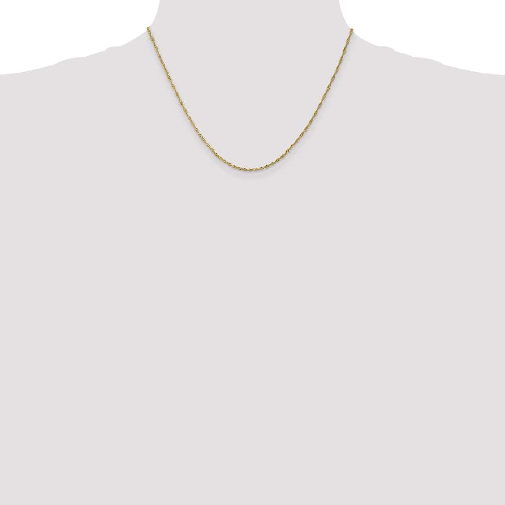 10K Yellow Gold 1.4mm Singapore Chain Size 18