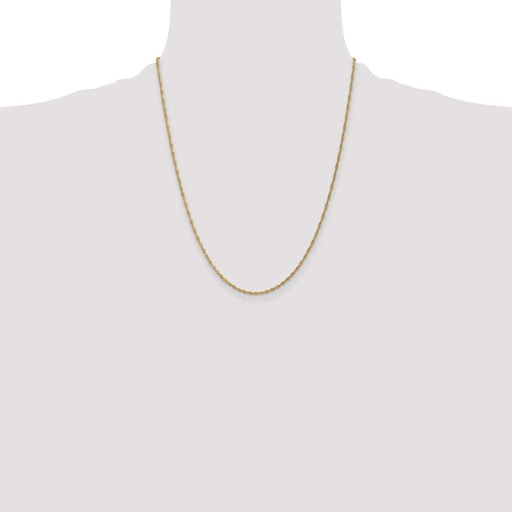 10K Yellow Gold 1.4mm Singapore Chain Size 22
