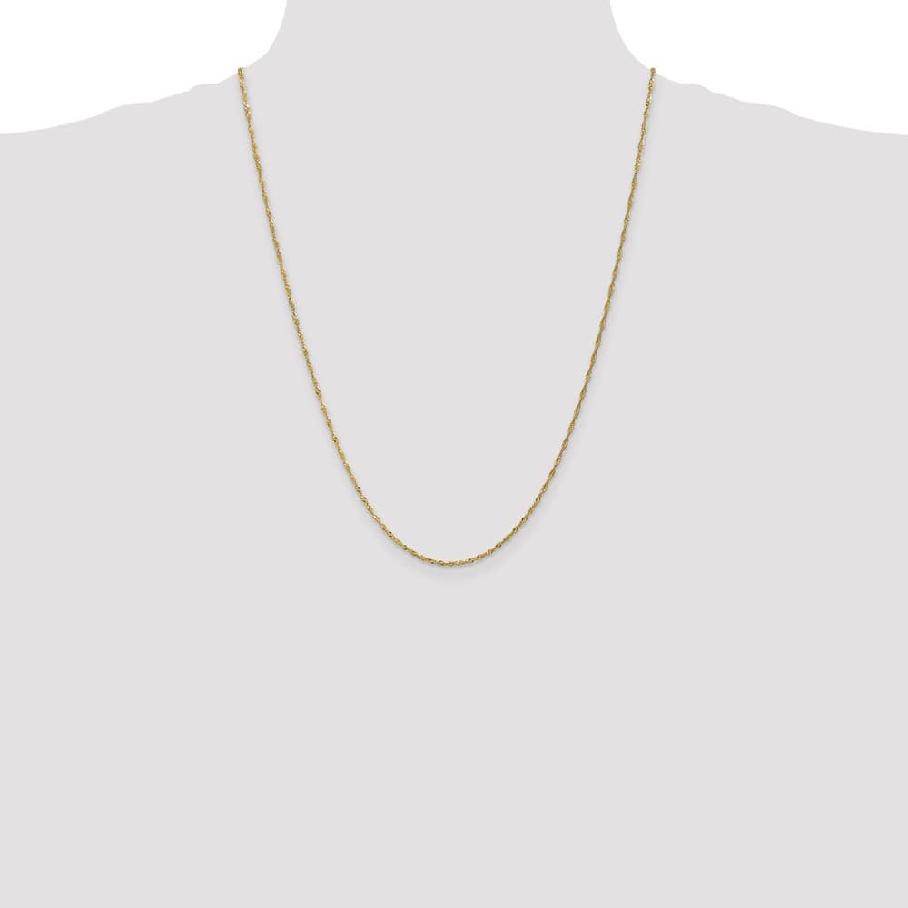 10K Yellow Gold 1.4mm Singapore Chain Size 24