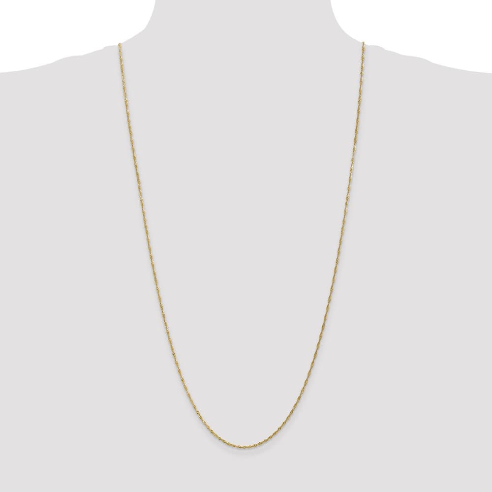 10K Yellow Gold 1.4mm Singapore Chain Size 30