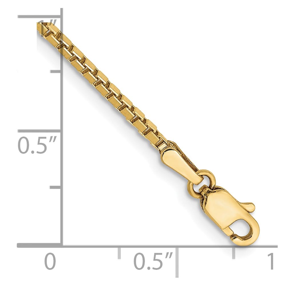 10K Yellow Gold 1.5 mm Box Anklet