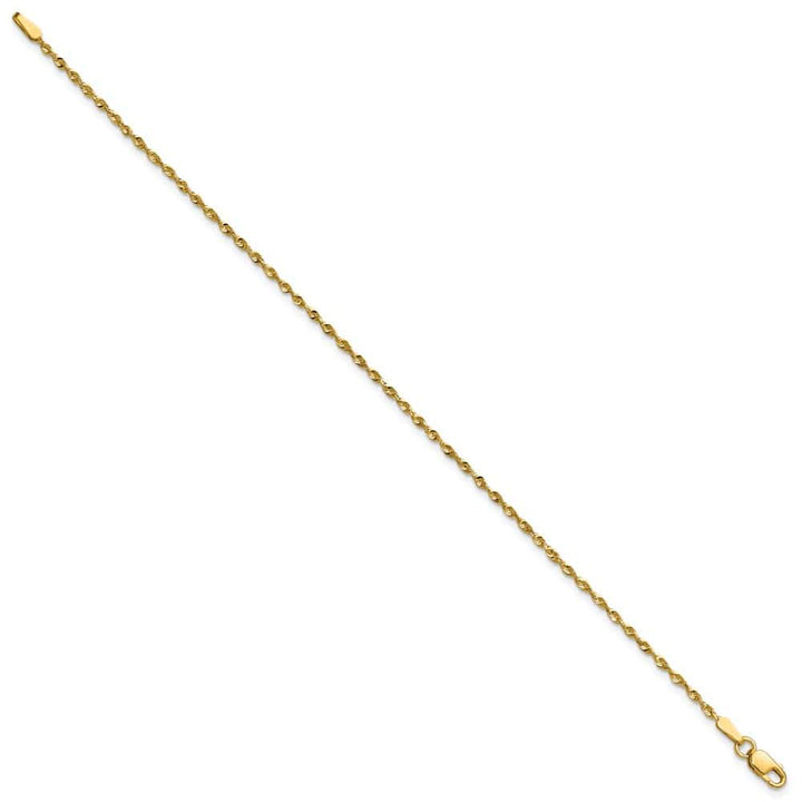 10K Yellow Gold 1.5 mm D.C. Extra-Light Rope Anklet