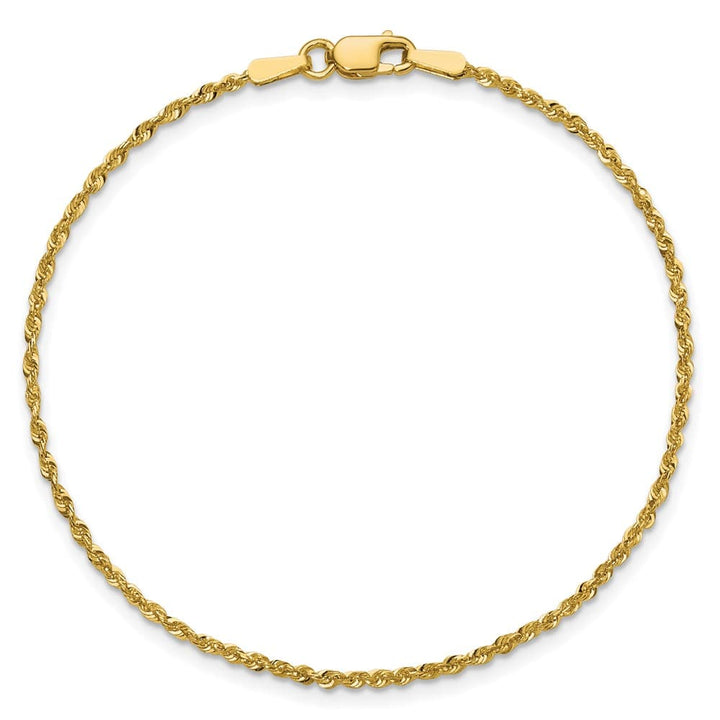 10K Yellow Gold 1.5 mm D.C. Extra-Light Rope Anklet