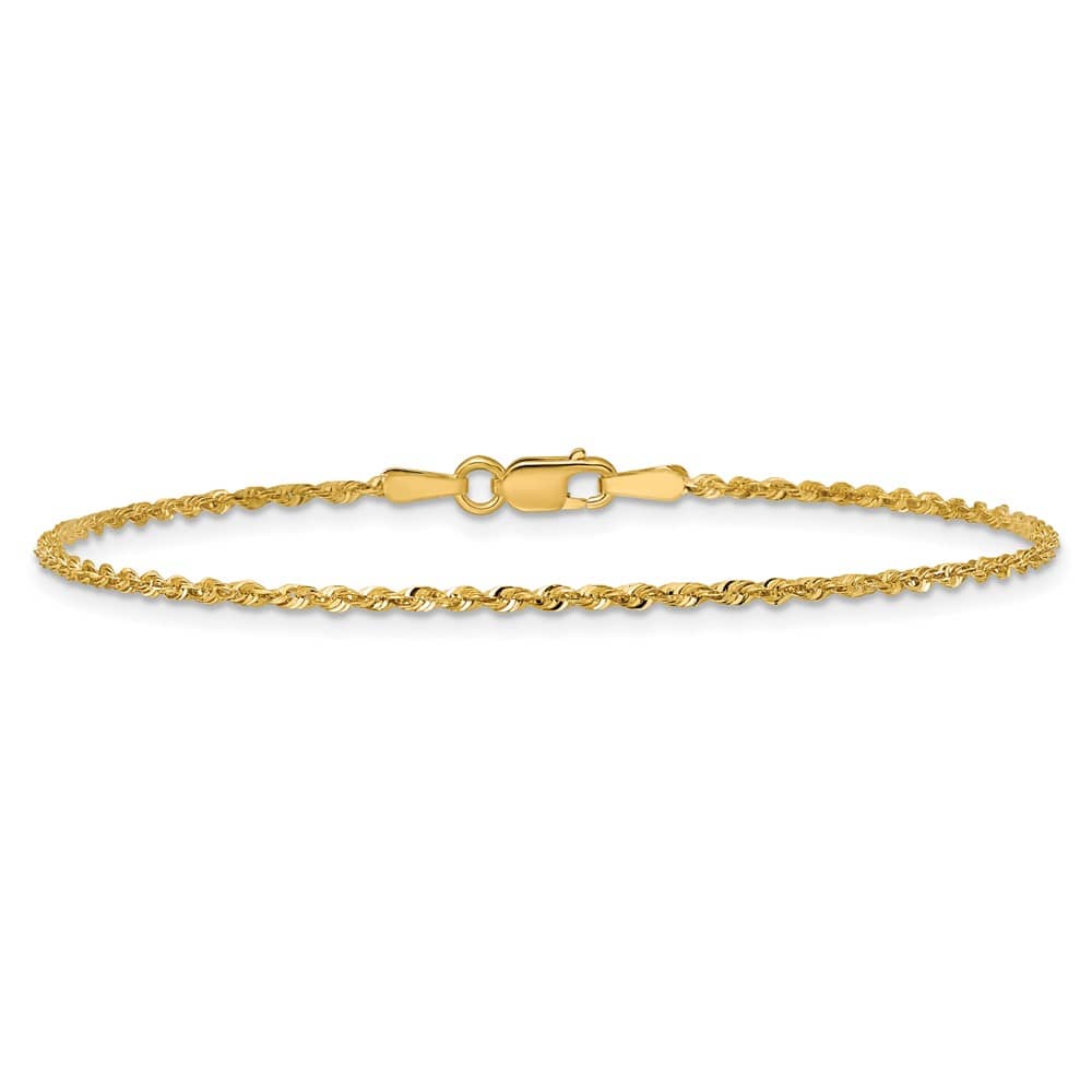 10K Yellow Gold 1.5 mm D.C. Extra-Light Rope Anklet