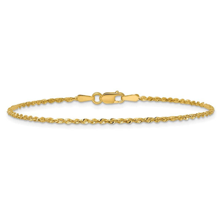 10K Yellow Gold 1.5 mm D.C. Extra-Light Rope Anklet