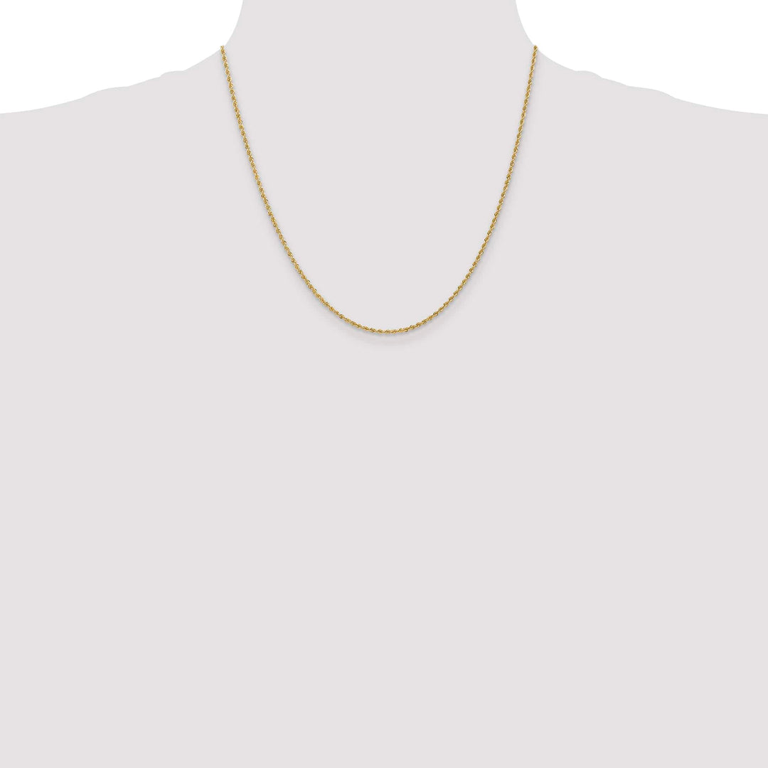 10K Yellow Gold 1.50mm Regular Rope Chain