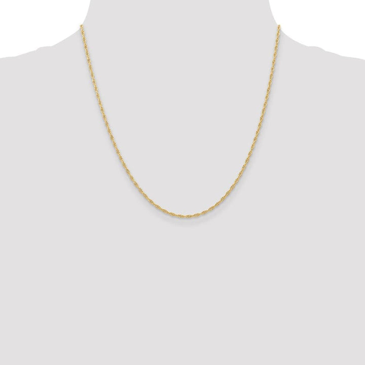 10K Yellow Gold 1.55mm Carded Cable Rope Chain