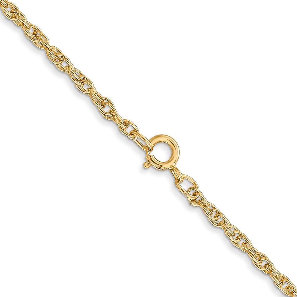 10K Yellow Gold 1.55mm Carded Cable Rope Chain