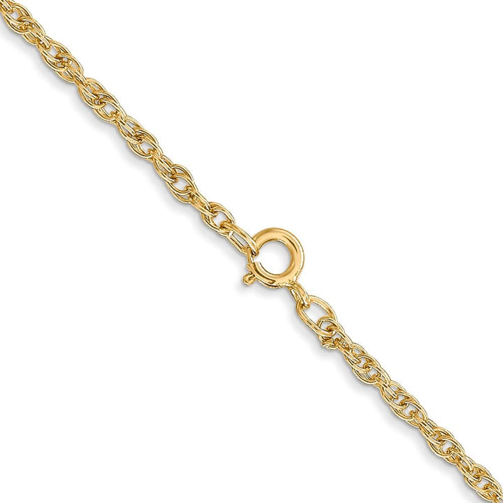 10K Yellow Gold 1.55mm Carded Cable Rope Chain